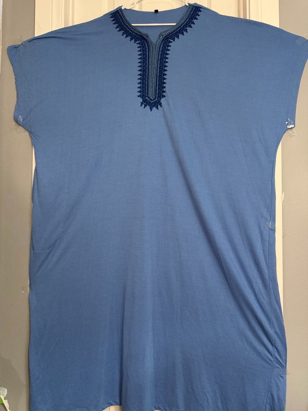Moroccan Embroidered V-Neck Dress